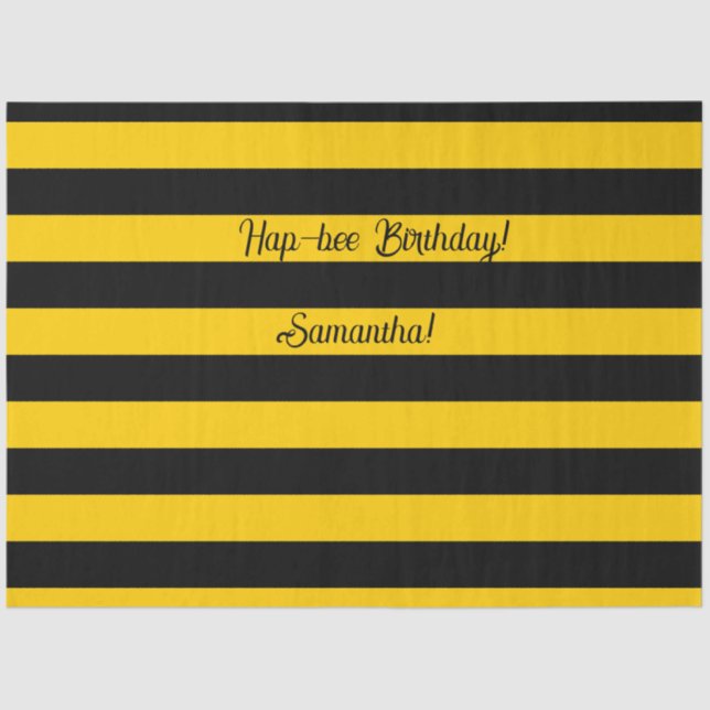 Funny Classic Bumble Bee Stripes Striptester Seidenpapier (Vorderseite)