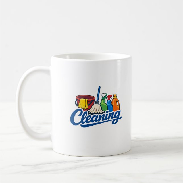 Funny Cleaning Lady Housekeeping Housekeeper Kaffeetasse (Links)