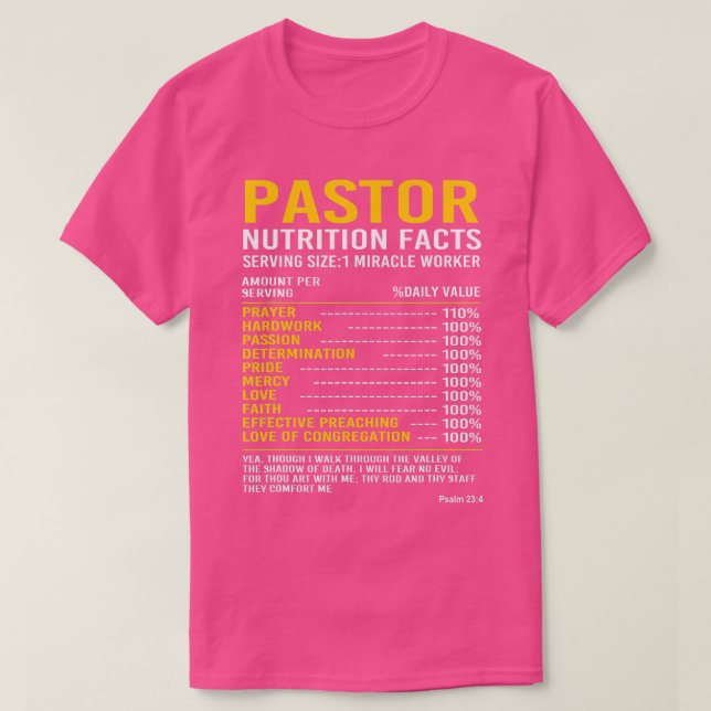 Funny Clergy Preacher Pastor ernährungsphysiologis T-Shirt (Design vorne)