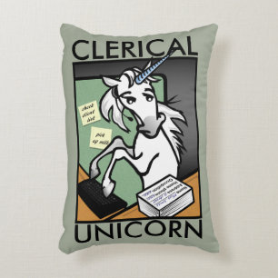 FUNNY CLERICAL UNICORN ACCENT THROW PILLOW ZIERKISSEN