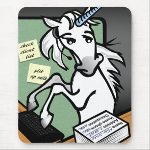 FUNNY CLERICAL UNICORN MAUSPAD