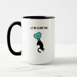 Funny Climbing Cat Catches Climbing Hold Tasse