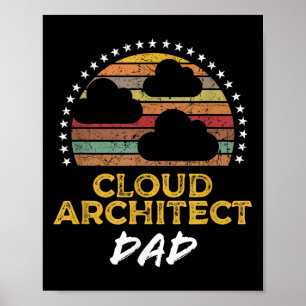 Funny Cloud Architecture Vater, Tech Zitat aus dem Poster