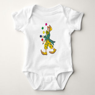 Funny Clown spielen mit farbenfrohen Balls Baby Strampler