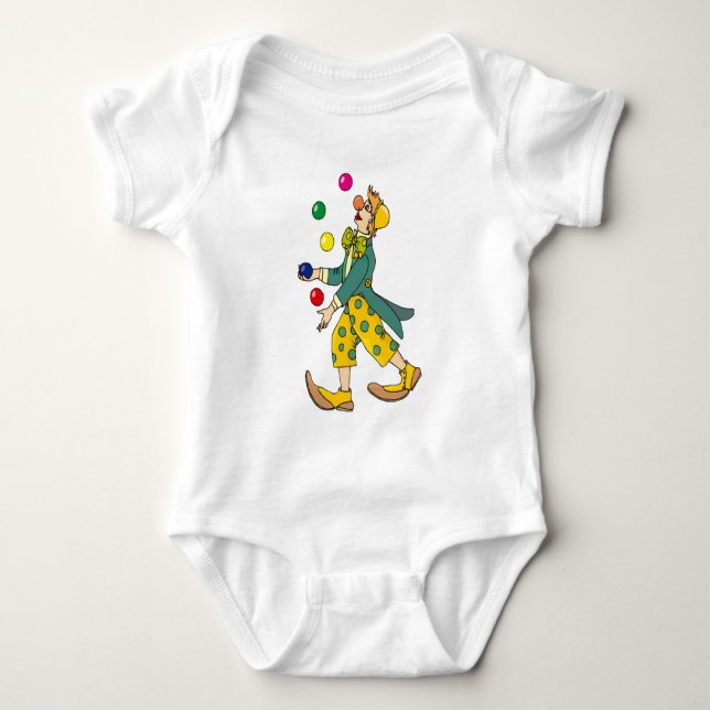 Funny Clown spielen mit farbenfrohen Balls Baby Strampler (Vorderseite)