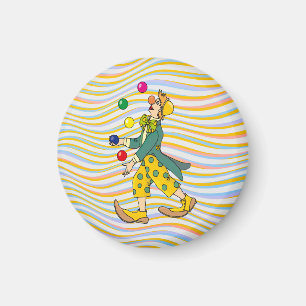 Funny Clown spielen mit farbenfrohen Balls Magnet