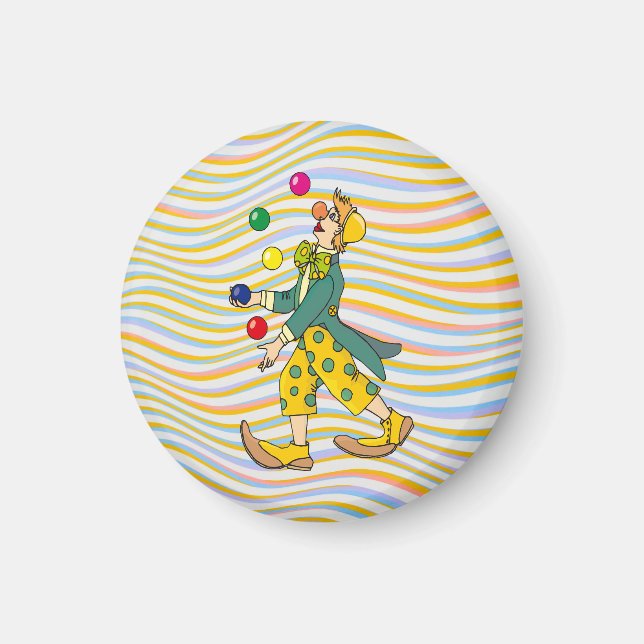 Funny Clown spielen mit farbenfrohen Balls Magnet (Vorne)