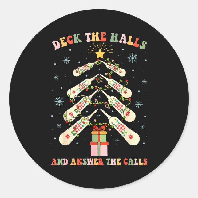 Funny Cna Nurse Christmas Medical Xmas Trees Nursi Runder Aufkleber (Vorderseite)