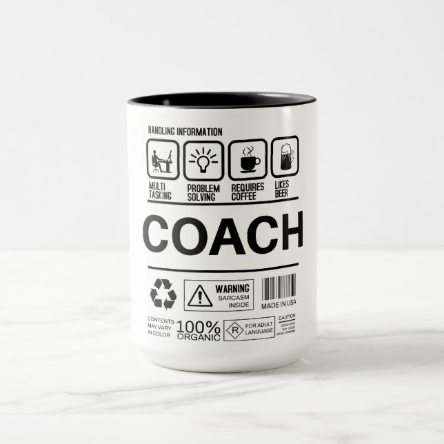 Funny Coach Handling Information Tasse (Zentrum)