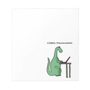 Funny COBOL Programmer Dinosaur Notizblock