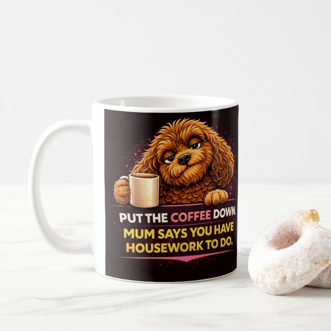 Funny Cockapoo Coffee Mug | Dog Mum Humor Mug Kaffeetasse (Mit Donut)