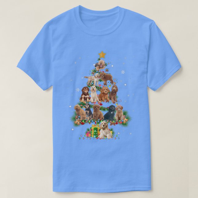 Funny Cockapoo Dog Christmas Tree Dog Lover Xmas  T-Shirt (Design vorne)