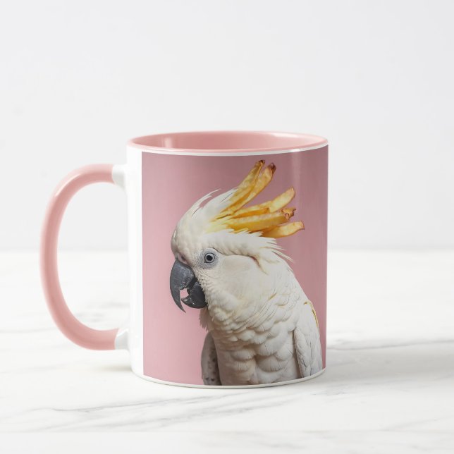 Funny Cockatoo mit französischem Wappen Tasse (Links)