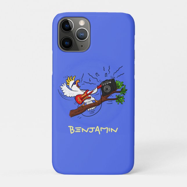 Funny Cockatoo spielt Rockgitarre Cartoon Case-Mate iPhone Hülle (Rückseite)