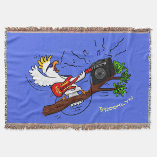 Funny Cockatoo spielt Rockgitarre Cartoon Decke