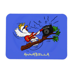 Funny Cockatoo spielt Rockgitarre Cartoon Magnet