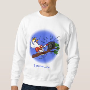 Funny Cockatoo spielt Rockgitarre Cartoon Sweatshirt