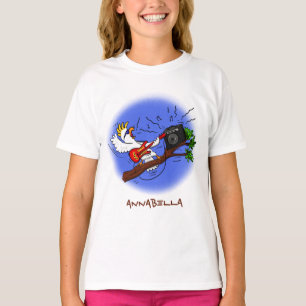 Funny Cockatoo spielt Rockgitarre Cartoon T-Shirt