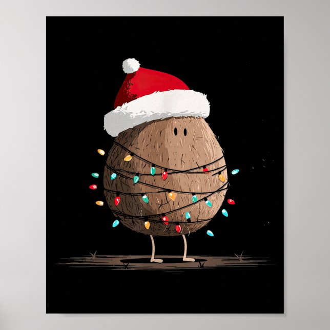 Funny Coconut Christmas Graphics Lights Lover  Poster (Vorne)
