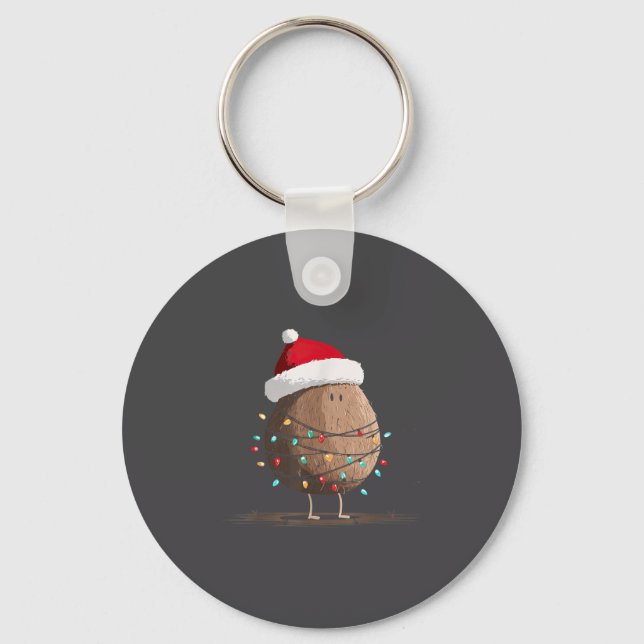 Funny Coconut Christmas Graphics Lights Lover  Schlüsselanhänger (Vorderseite)