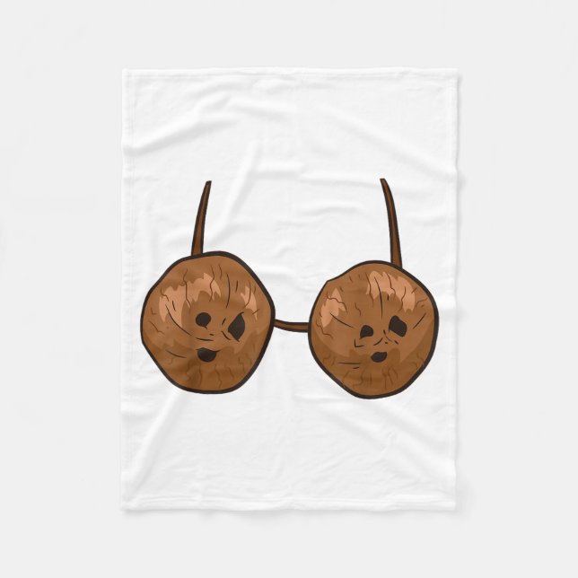 Funny Coconut Summer Coconuts Bra Funny Halloween  Fleecedecke (Vorderseite)