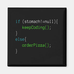 Funny Code Order Pizza T - Shirt zum Programmieren Magnet