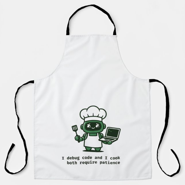 Funny Coder Apron — I Cook Like I Code Schürze (Vorderseite)