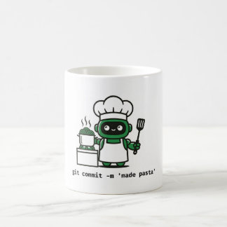 Funny Coder Mug — git commit made pasta Kaffeetasse