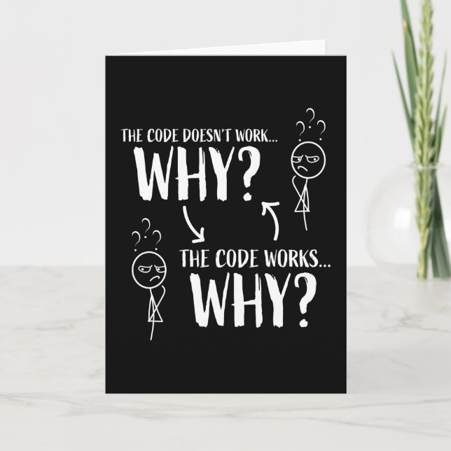 Funny Coding Programmer Gift für Geek Karte (Vorderseite)