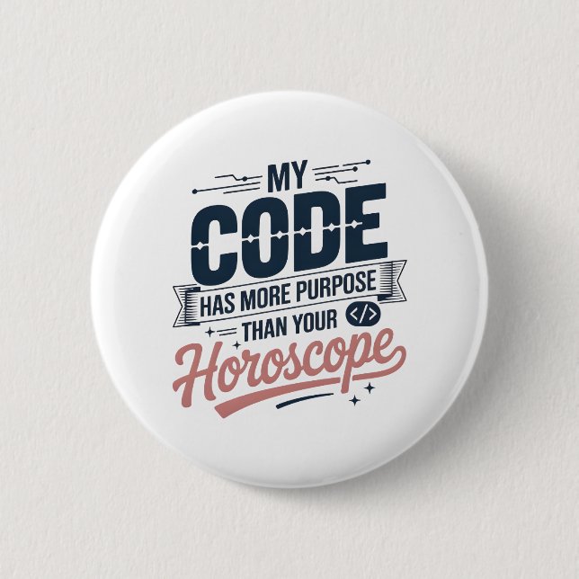 Funny Coding Quote AI Programmer Design Button (Vorderseite)