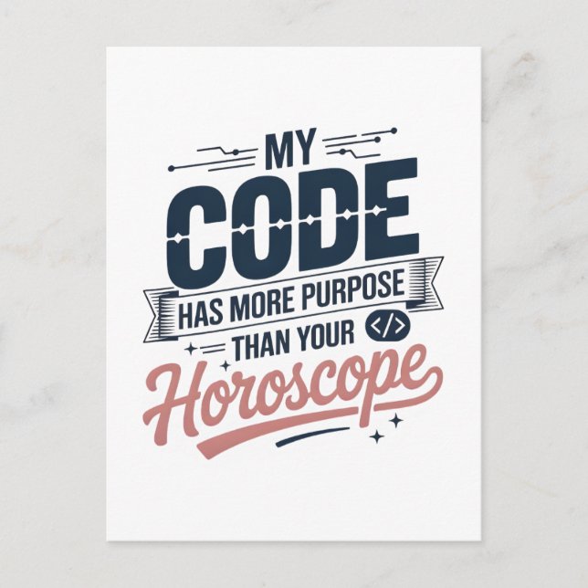 Funny Coding Quote AI Programmer Design Postkarte (Vorderseite)
