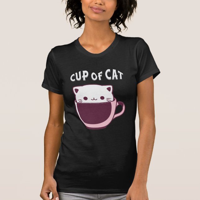 FUNNY COFFEE AND CAT LOVERS, CUP OF CAT T-Shirt (Vorderseite)