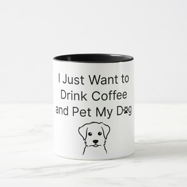 Funny "Coffee and Dog" Sarcastic Quote Mug Tasse (Zentrum)