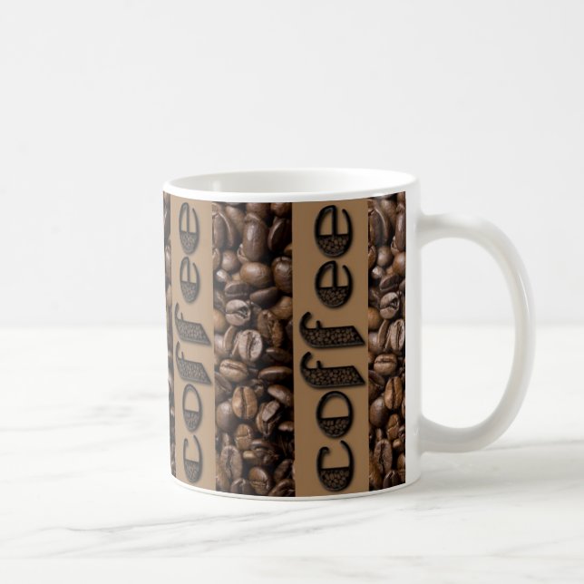 Funny Coffee Beans Typografy Coffee Love Mug Kaffeetasse (Rechts)