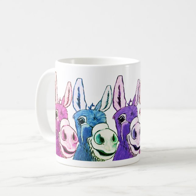Funny Coffee Cup mit den Eseln Kaffeetasse (Vorderseite Links)