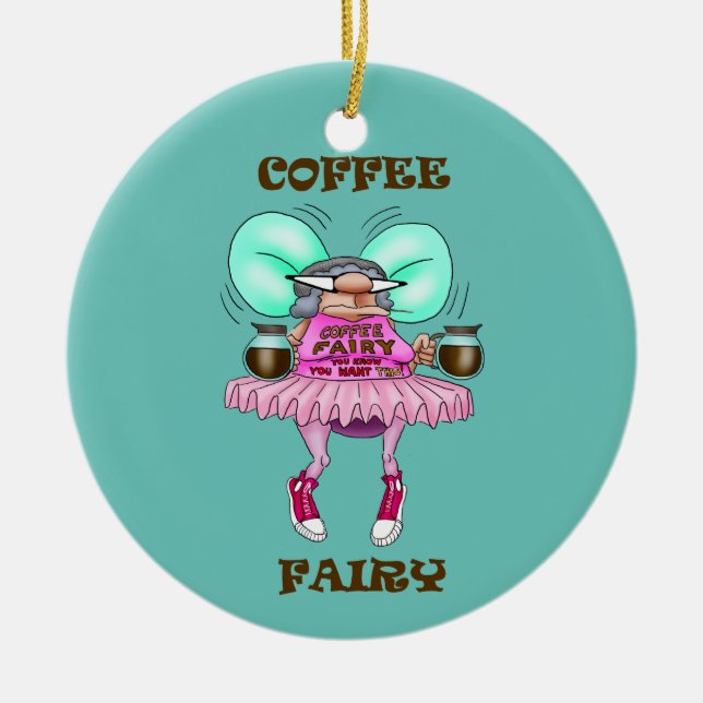 Funny Coffee Fairy Ornament (Vorne)
