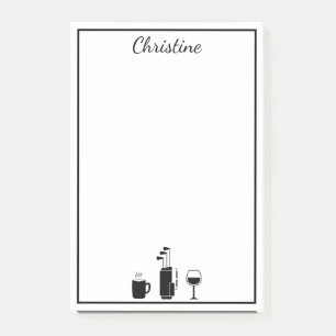 Funny Coffee Golf Vin Personnalisé Post-it Notes