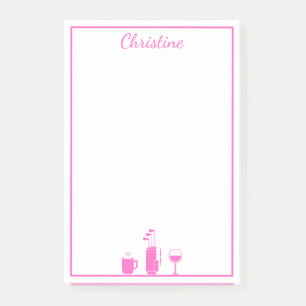 Funny Coffee Golf Wine Personalisiert Post-it Klebezettel