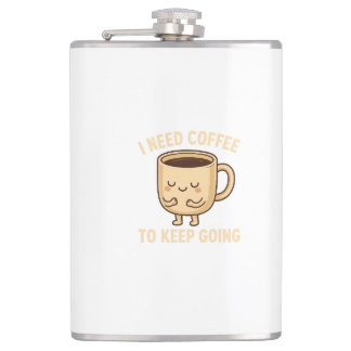 Funny Coffee Lover Cartoon Design Flachmann