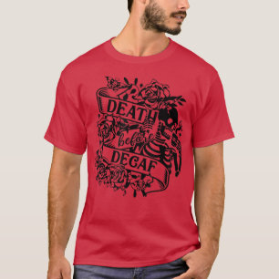 Funny Coffee Lover Skelett Tod vor Decaf Caf T-Shirt