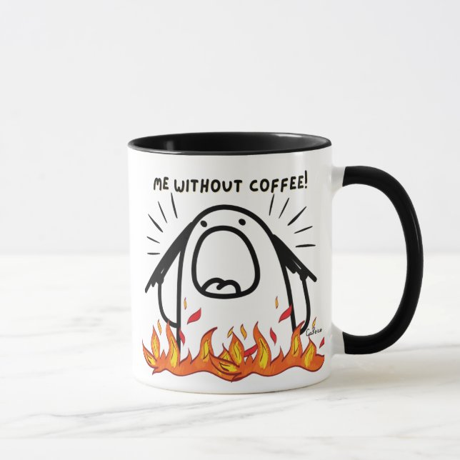 Funny Coffee Meme: Vor und nach Kaffeepausen Tasse (Rechts)