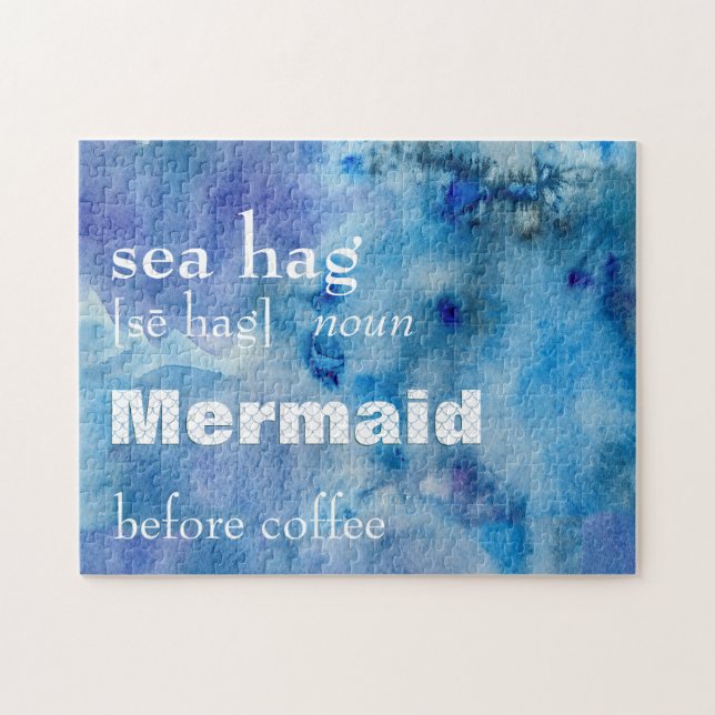 Funny Coffee + Mermaid Zitat Definition von Sea Ha (Horizontal)