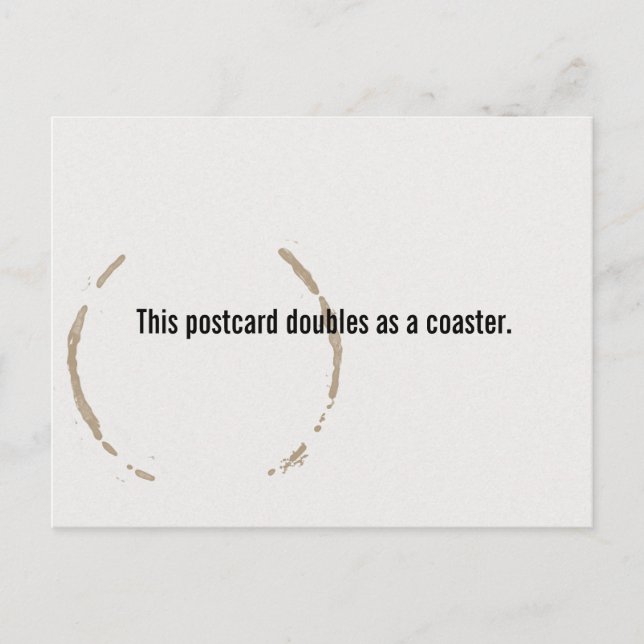 Funny Coffee Postcard, Untersetzer, Fleck, minimal Postkarte (Vorderseite)