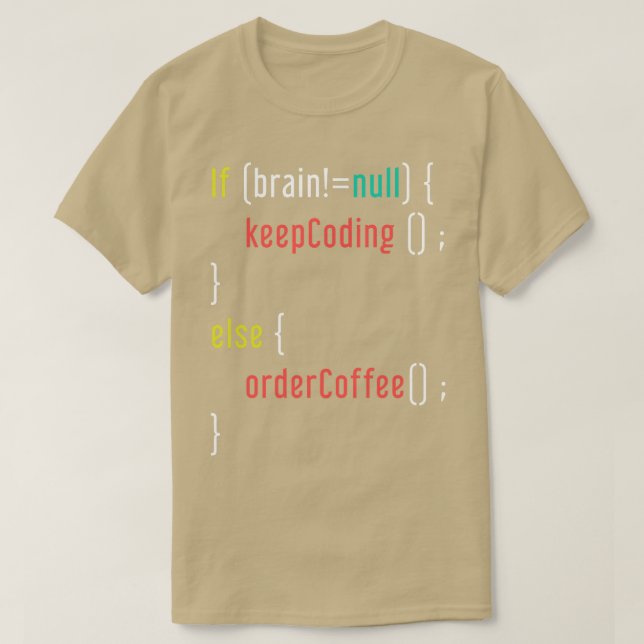 Funny Coffee Programming T-Shirt (Design vorne)