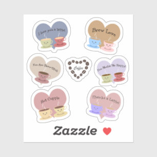 Funny Coffee Puns Aufkleber Set