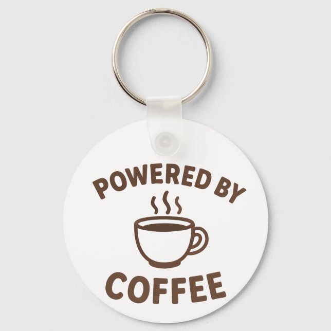 Funny Coffee Schlüsselanhänger - "Powered by Coffe (Vorderseite)