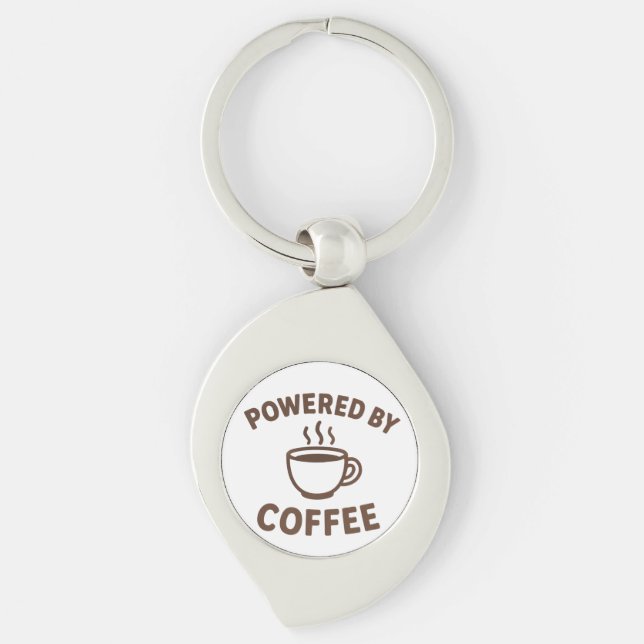Funny Coffee Schlüsselanhänger - "Powered by Coffe (Vorderseite)