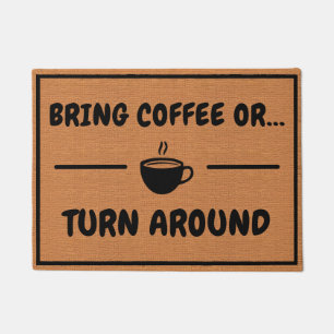 Funny Coffee Spaß Minimalistisch Rustikal Brown Fußmatte
