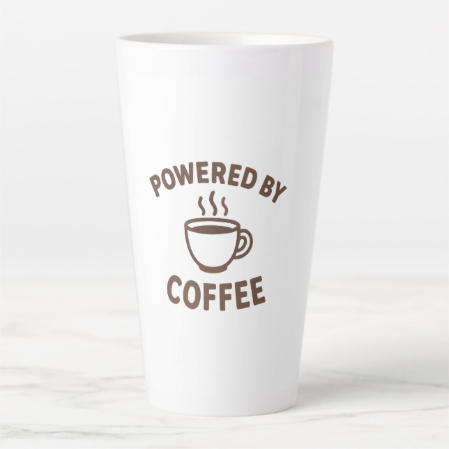 Funny Coffee Tasse - Design "Powered by Coffee" (Vorderseite)