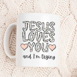 Funny Coffee Tasse, Jesus Lieben Sie und ich versu Kaffeetasse